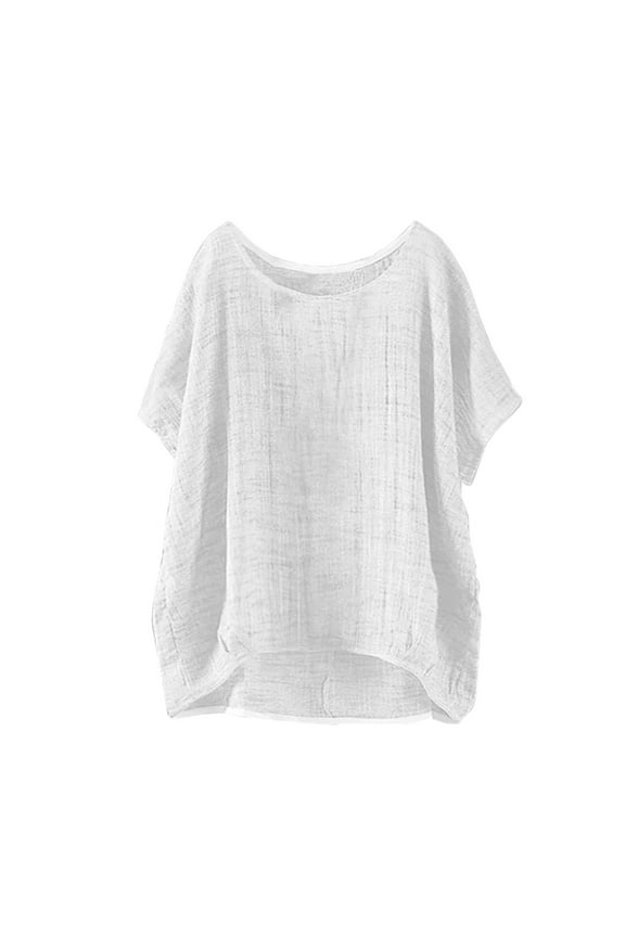 Summer Short Sleeve Shirts for Women Summer Fitness Clothing Loose Fit Clothes Comfortable Ladies Tops And Blouses White