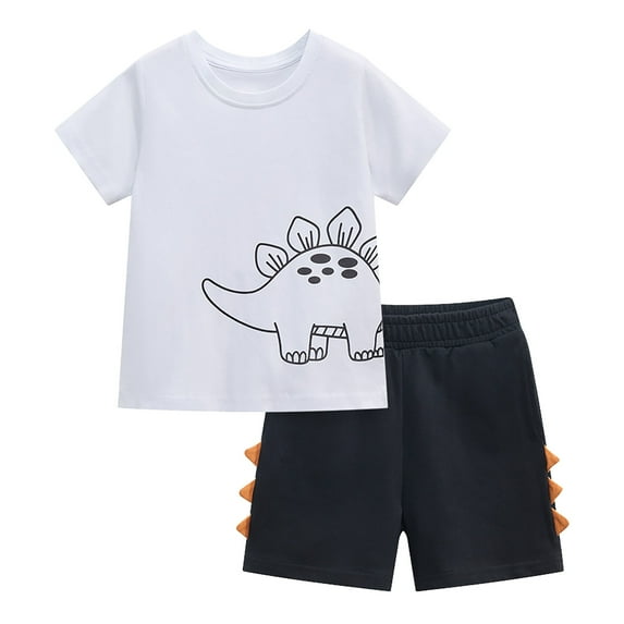 Summer Short Sleeve Toddler Boys Two Pieceset New Children's Outfits T Shirt Tops Shorts Child Kids 2Pc Set Beach Playwear Outfits
