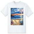 thumbnail image 1 of Summer Short Sleeve Tops Crew Neck Shirts For Women American Flag SandPlus Size Tee Shirts, 1 of 5
