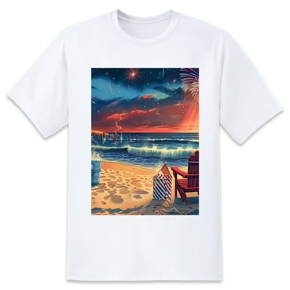 Summer Short Sleeve Tops Crew Neck Shirts For Women American Flag SandPlus Size Tee Shirts
