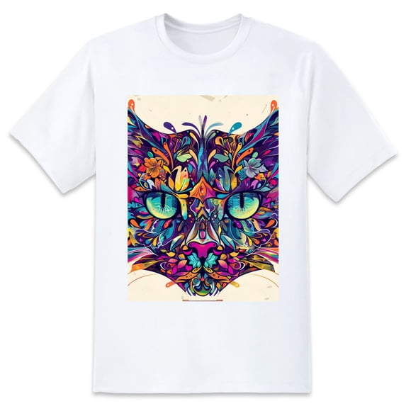 Summer Short Sleeve Tops Crew Neck Shirts For Women CatPlus Size Tee Shirts