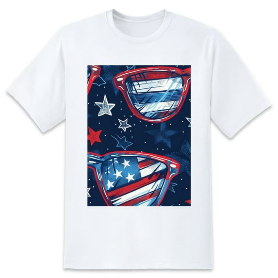 Summer Short Sleeve Tops Crew Neck Shirts For Women GlassesPlus Size Tee Shirts