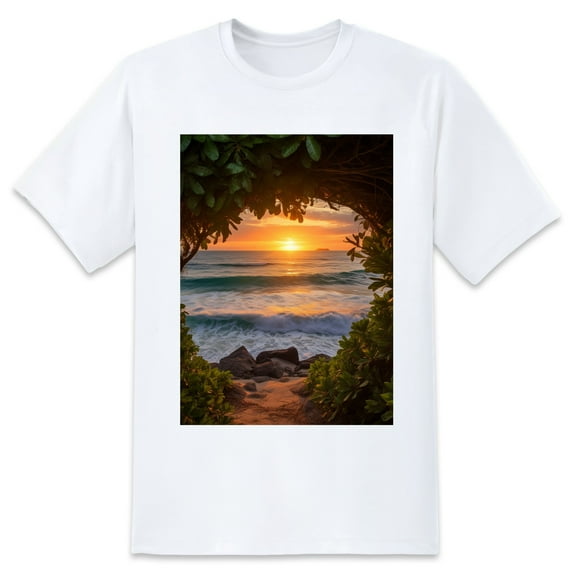 Summer Short Sleeve Tops Crew Neck Shirts For Women SunsetPlus Size Tee Shirts