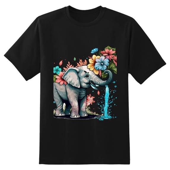 Summer Short Sleeve Tops Crew Neck Shirts for Men Watercolor Elephant (2)Plus Size Tee Shirts XS-5XL