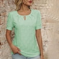 thumbnail image 1 of Summer Short Sleeve Tops For Women Short Sleeve Round-Neck Loose Regular Casual Loose Fitting Tops Green Outfits Clothes 2026 S-2XL, 1 of 4