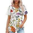 thumbnail image 1 of Summer Short Sleeve Tops Woman Fashion 2025 Pleated Dressy Casual Blouses Crew Neck Solid Color T Shirts (Small, Blue 02), 1 of 6