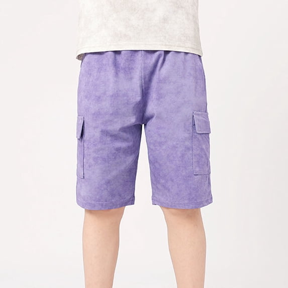 Summer Shorts Athletic Running Purple Shorts Elastic Waist Girls Fashion 5-6 Years
