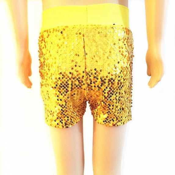 Summer Shorts Athletic Running Yellow Shorts Elastic Summer Clothes for Girls 7-11years