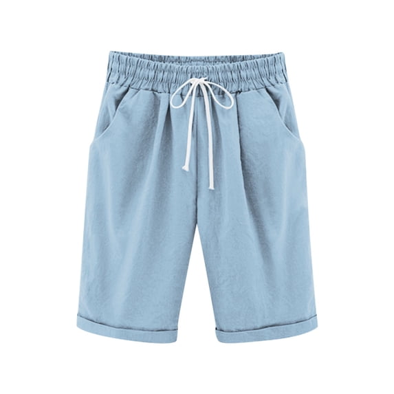 Summer Shorts For Teen Girls Girls Bermuda Shorts Knee Length Cute Preppy Clothes Drawstring Long Shorts Adjustable Waist Straight Leg Jorts