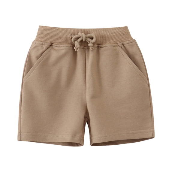 Summer Shorts Loose Fit Khaki Shorts Elastic School Uniform for Kids 1-2 Years