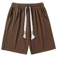 thumbnail image 1 of Summer Shorts Men's Summer Thin Breathable Shorts Elastic Waist Drawstring Sports Pants Sweat Pants for Mens Coffee XXXXL, 1 of 4