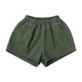 thumbnail image 1 of Summer Shorts Pull on Green Shorts High Waisted 3-4 Years Girl Clothes Summer, 1 of 6
