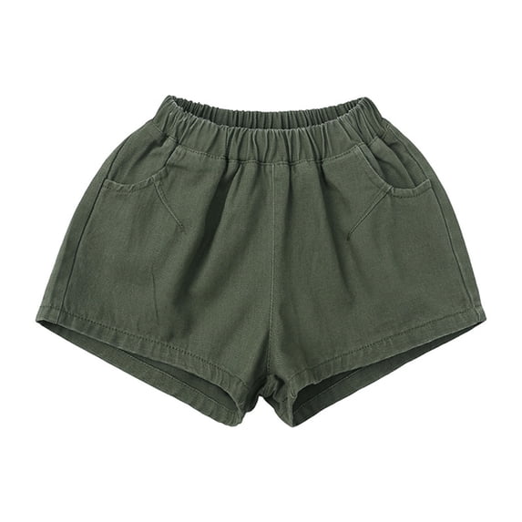 Summer Shorts Pull on Green Shorts High Waisted 3-4 Years Girl Clothes Summer
