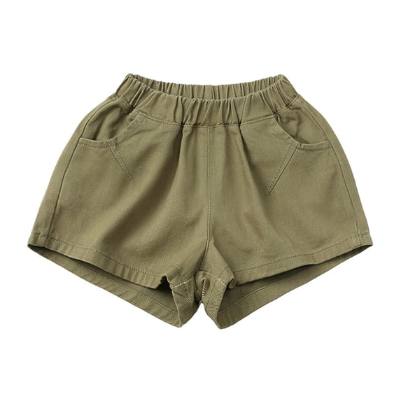 Summer Shorts Pull on Green Shorts High Waisted Girl Summer Outfits 3-4 Years