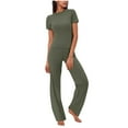 thumbnail image 1 of Jalioing Women's 2 Piece Set Casual Athletic Set Short Sleeve Tops and Pants Lounge Outfits Set, 1 of 6