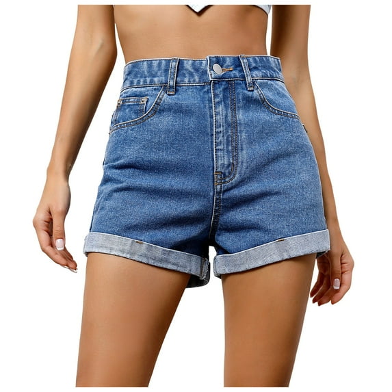 Summer Shorts for Women 2025, Running Shorts for Women,Women's Stretch Denim Shorts High Waist Comfortable Casual Summer Fashion Elastic Drawstring Waistband