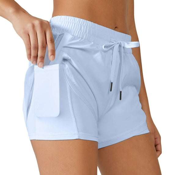Summer Shorts for Women, Active Shorts for Women,Women's High Waisted Athletic Shorts with Drawstring Pockets Soft Stretch Yoga Running Gym Workout Summer Active Shorts