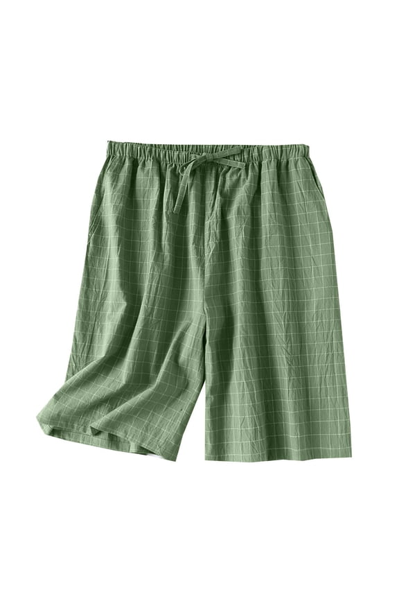 Summer Shorts for Women Cotton Pajama Lounge Sleep Pj Gingham Plaid Shorts Casual Hot Pants Comfy Checked Printed Hotpants Elastic Waist Straight Leg Short Pants Pyjamas Bottoms Nightwear