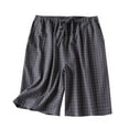 thumbnail image 1 of Summer Shorts for Women Cotton Pajama Lounge Sleep Pj Gingham Plaid Shorts Casual Hot Pants Comfy Checked Printed Hotpants Elastic Waist Straight Leg Short Pants Pyjamas Bottoms Nightwear, 1 of 3