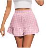 thumbnail image 1 of Summer Shorts For Women Gingham High Waisted Floral Pleated Short Pants Spring Summer Beach Fashion Casual Leisure Loungewear Workout Shorts S-XXL Under $7, 1 of 4