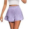 thumbnail image 1 of Summer Shorts For Women Gingham High Waisted Floral Pleated Short Pants Spring Summer Beach Fashion Casual Leisure Loungewear Workout Shorts S-XXL Under $7, 1 of 8