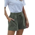 thumbnail image 1 of Summer Shorts for Women Solid Casual Fit Elastic Waist Pocket Pants Lunge Pants Ladiess Casual Drawstring Elastic Waist Comfy Summer Beach Shorts S-5XL, 1 of 3