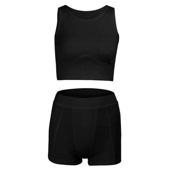 Summer Shorts for Women, Sports Shorts for Women,Stylish Women's Shorts Suit Two-Piece Outfit Tank Top and Shorts Set for Active Slim Fit Design Workout Apparel