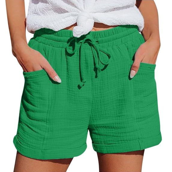 Summer Shorts for Women Y2K Lounge Pajama Bottoms Clothes Summer Beach Vacation Clothes Summer Pants Bermuda Wide Leg Short Cute Drawstring Linen Pants Solid Color Short Lounge Wear 5Xl