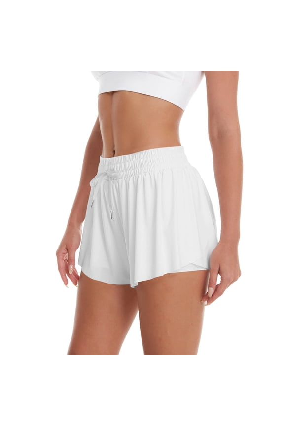 Summer Shorts,Womens Flowy Athletic Shorts Running Tennis Active Butterfly Shorts Double Layer Quick-Drying Shorts