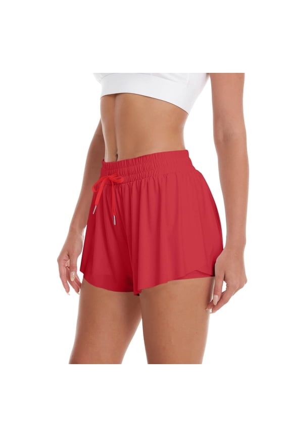 Summer Shorts,Womens Flowy Athletic Shorts Running Tennis Active Butterfly Shorts Double Layer Quick-Drying Shorts