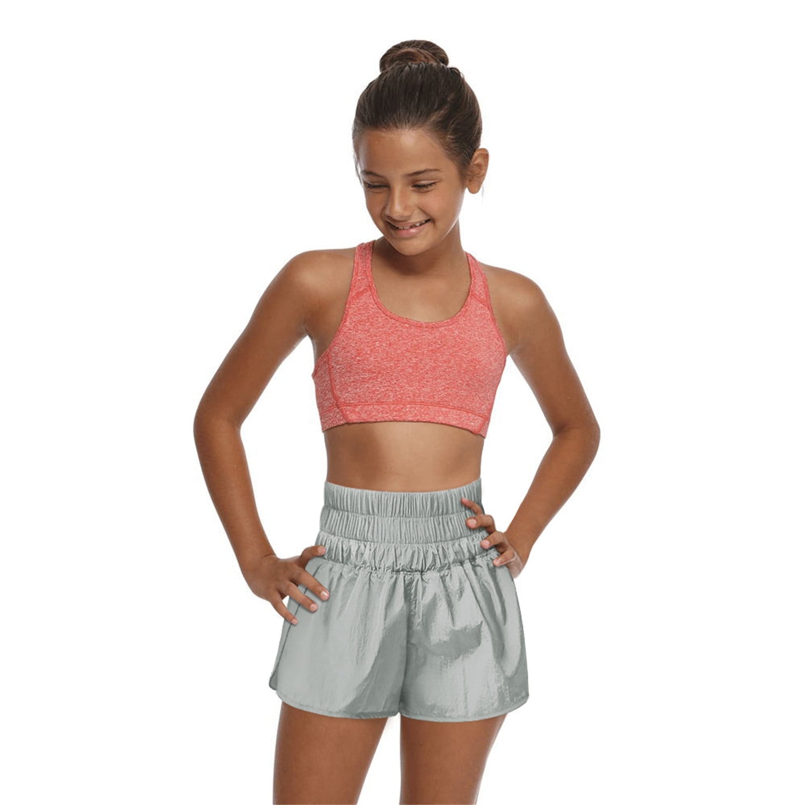 Summer Shorts Workout Athletic Spandex for Girls Blue Youth