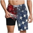 thumbnail image 1 of Summer Shorts for Men Casual Beach Running Biking Gym Athletic Double Layer Shorts Graphic Print Relaxed Shorts, 1 of 5