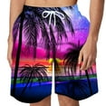 thumbnail image 1 of Summer Shorts for Men Drawstring Funny Print Elastic Waisted Hawaiian Shorts Casual Loose Beach Vacation Shorts with Pockets, 1 of 4
