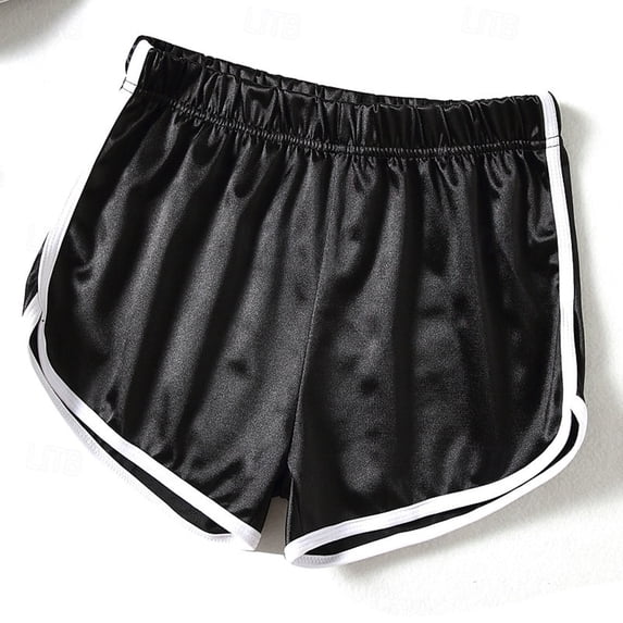 Summer Shorts for Women 2025 Women Casual Summer Sports Mini Shorts Workout Yoga Satin Shorts High Waisted Hot Pants for Clubwear Casual Black XL
