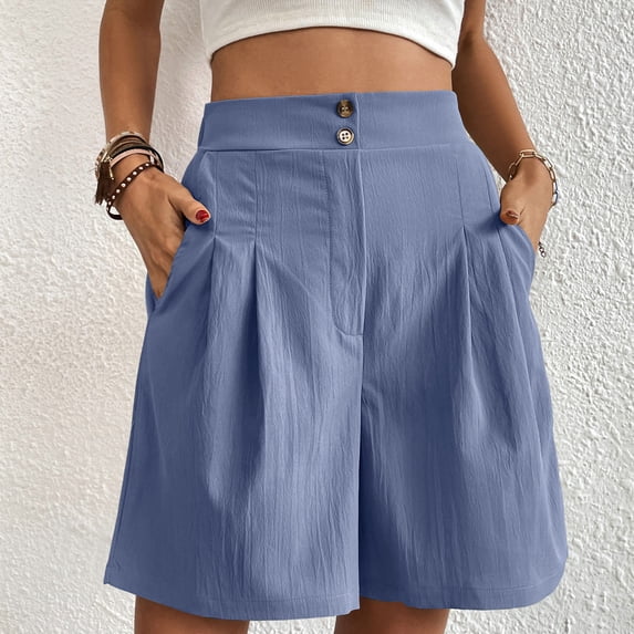 Summer Shorts for Women Casual Elastic High Waisted Comfy Lightweight Beach Shorts for Travel & Vacation