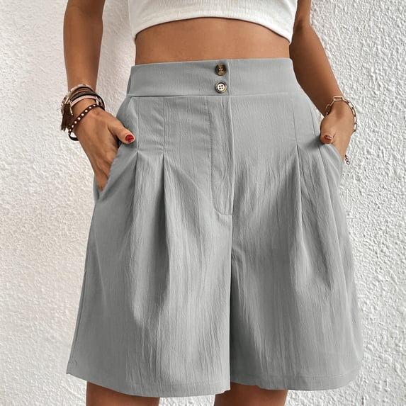 Summer Shorts for Women Casual Elastic High Waisted Comfy Lightweight Beach Shorts for Travel & Vacation
