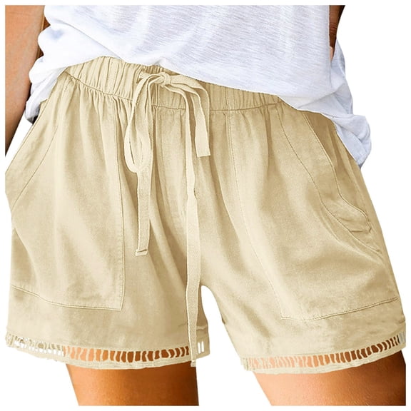 Summer Shorts for Women Casual High Waisted Plus Size Shorts Trendy Lightweight Beach Vacation Clothes with Pockets