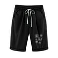thumbnail image 1 of Summer Shorts for Women Casual Printed Elastic High Waist Drawstring Knee Length Shorts with Pockets Ladies Clothes, 1 of 3