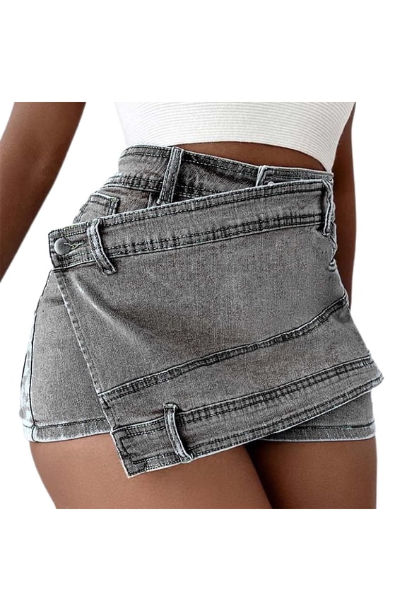 Summer Shorts for Women Juniors Stretchy Mid Waisted Hot Plus Size Shorts for Women,Grey,S