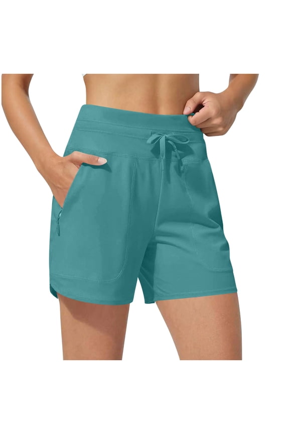 Summer Shorts for Women Loose Casual Elastic Waisted Shorts with Pockets Sports Gym Running Straight Leg Comfy Lounge Going Out Short Pants