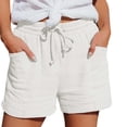 thumbnail image 1 of Summer Shorts for Women Plus Size Casual Drawstring Elastic Waist Casual Solid Shorts Wide Leg Short Pants, 1 of 8