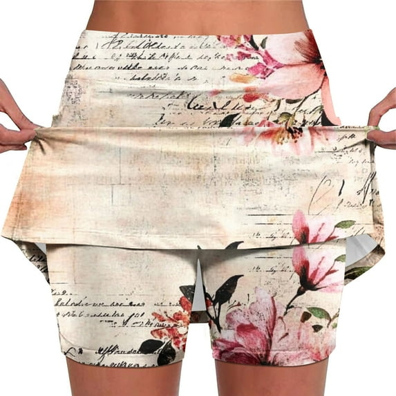 Summer Shorts for Women,Tennis Skirt for Women Shorts High Waisted Athletic Golf Skorts Running Workout Skirts 2 in 1