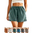 thumbnail image 1 of Summer Shorts for Women with Pockets 100% Cotton Casual Loose Embroidered Comfortable Breathable Shorts, 1 of 6