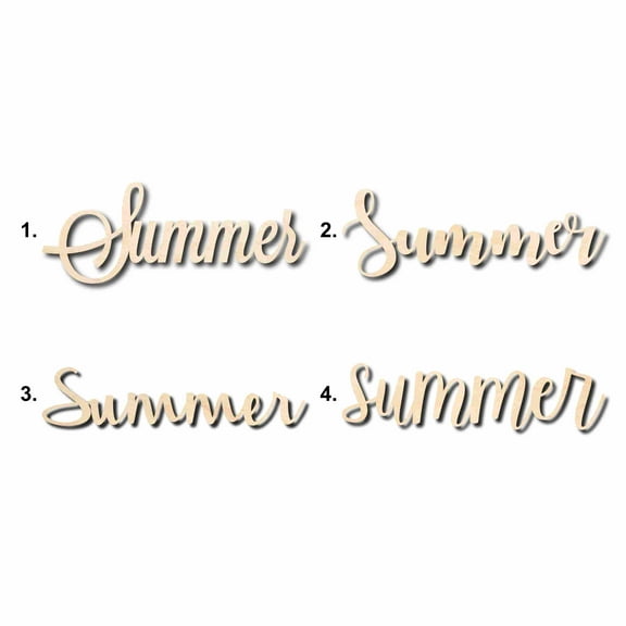 Summer Sign Unfinished Wood Cutout Home Decor DIY Option 1- 24" Wide / 1/4"