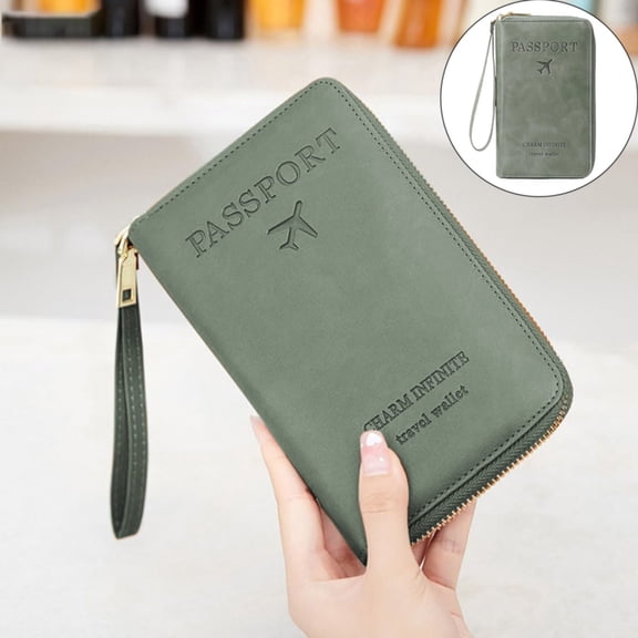 Summer Simple Plain Passport Cases Back To School Charm Infinite Travel Wallet Multi Functional Zipper Travel Card Holder RFID Blocking Card Holder