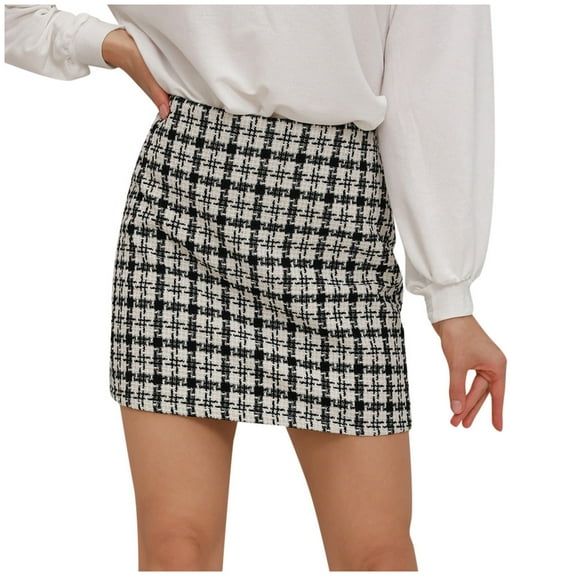 Summer Skirt Saving! Jerdar Women's Casual High Waist Solid Ruffled Elastic Waist Short Skirt Black S