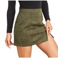 thumbnail image 1 of Summer Skirt Saving! Jerdar Women's High Waist Printing Slim Zipper Casual A-Line Mini Skirt Army Green L, 1 of 5