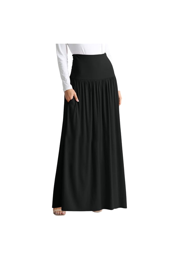 Summer Skirts for Women 2026 Column Polka Dot Soft & Breathable Women's Flowy Handkerchief Hemline Midi Skirt