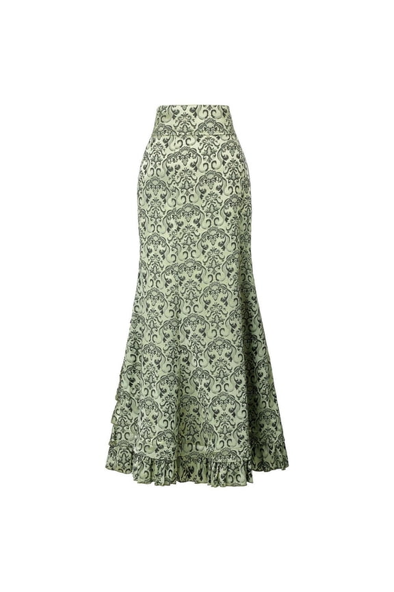 Summer Skirts for Women Cotton Relaxed Regular Fit Floral Soft & Breathable Flowy Elastic Waisted Casual Pleated Skirts with Pockets