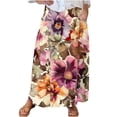 thumbnail image 1 of Summer Skirts for Women Floral Boho Beach Skirt Vintage Casual Flowty Skirt with Pockets Plus Size High Waist Skirts Beach Vacation Going Out Dress, 1 of 4